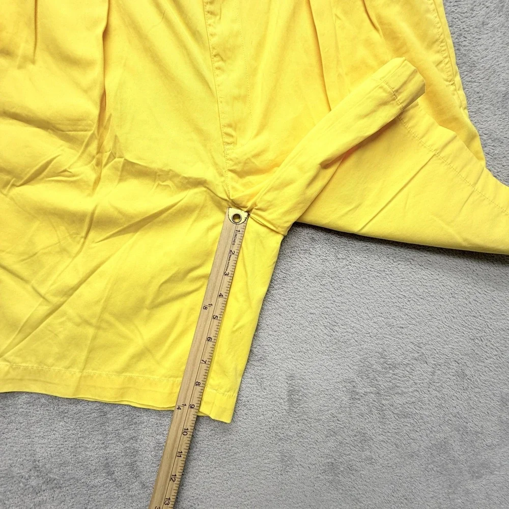 Polo Ralph Lauren Shorts Mens Measured 38x9 Yellow Chino Pleated Tyler Short